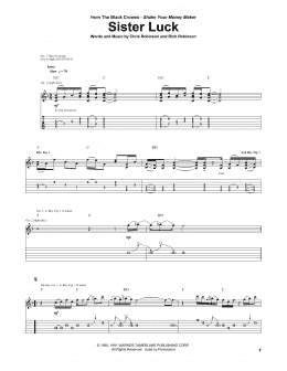 page one of Sister Luck (Guitar Tab)
