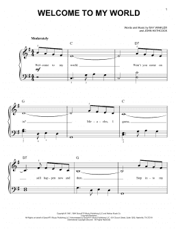 page one of Welcome To My World (Very Easy Piano)