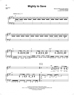 page one of Mighty To Save (Piano & Vocal)