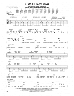 page one of I Will Not Bow (Guitar Lead Sheet)