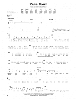 page one of Face Down (Guitar Lead Sheet)