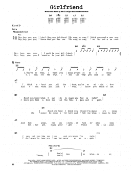 page one of Girlfriend (Guitar Lead Sheet)