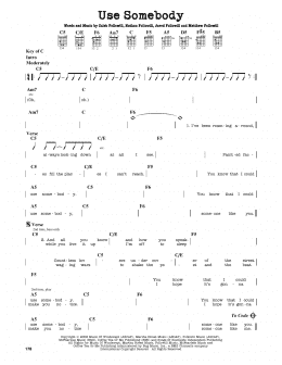 page one of Use Somebody (Guitar Lead Sheet)