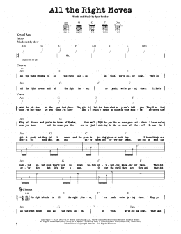page one of All The Right Moves (Guitar Lead Sheet)