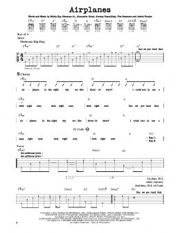 page one of Airplanes (feat. Hayley Williams) (Guitar Lead Sheet)