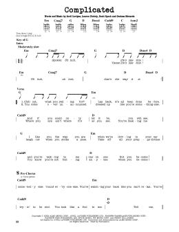 page one of Complicated (Guitar Lead Sheet)
