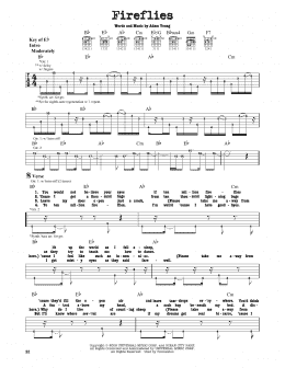 page one of Fireflies (Guitar Lead Sheet)
