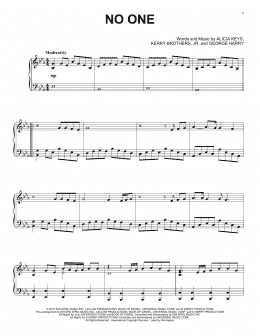 page one of No One (Piano Solo)