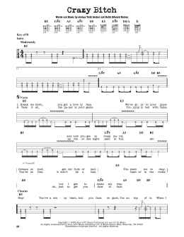 page one of Crazy Bitch (Guitar Lead Sheet)