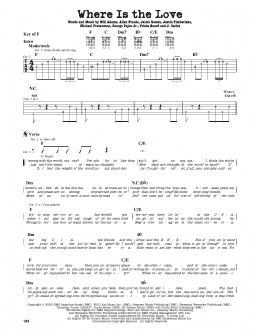 page one of Where Is The Love? (Guitar Lead Sheet)