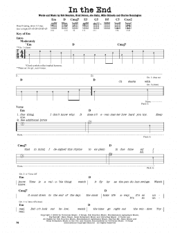 page one of In The End (Guitar Lead Sheet)
