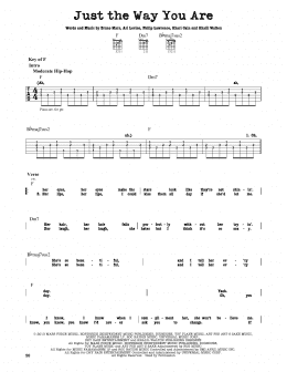 page one of Just The Way You Are (Guitar Lead Sheet)