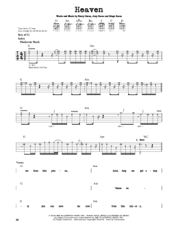 page one of Heaven (Guitar Lead Sheet)