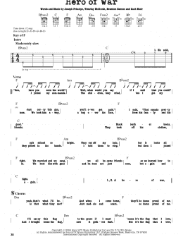 page one of Hero Of War (Guitar Lead Sheet)