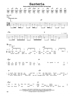 page one of Santeria (Guitar Lead Sheet)