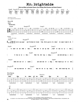 page one of Mr. Brightside (Guitar Lead Sheet)