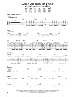 page one of Come On Get Higher (Guitar Lead Sheet)