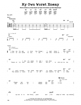 page one of My Own Worst Enemy (Guitar Lead Sheet)