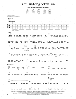 page one of You Belong With Me (Guitar Lead Sheet)