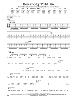 page one of Somebody Told Me (Guitar Lead Sheet)