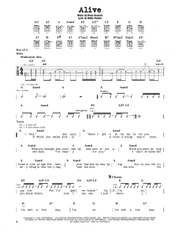 page one of Alive (Guitar Lead Sheet)