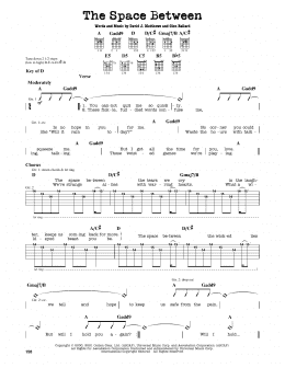 page one of The Space Between (Guitar Lead Sheet)