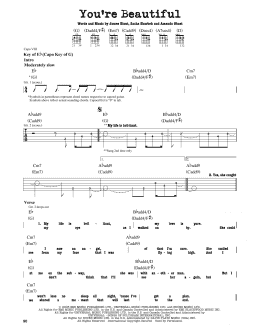 page one of You're Beautiful (Guitar Lead Sheet)