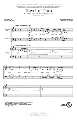 page one of Travelin' Thru (SAB Choir)