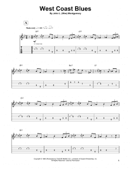 page one of West Coast Blues (Guitar Tab (Single Guitar))
