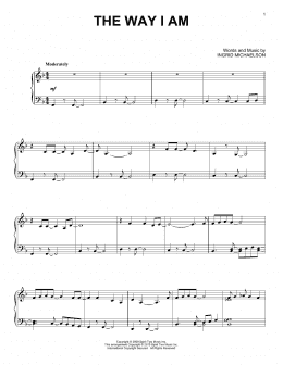 page one of The Way I Am (Piano Solo)