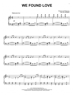 page one of We Found Love (Piano Solo)