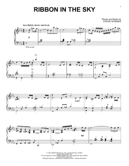 page one of Ribbon In The Sky [Jazz version] (Piano Solo)