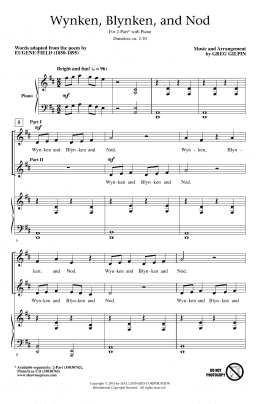 page one of Wynken, Blynken, And Nod (2-Part Choir)