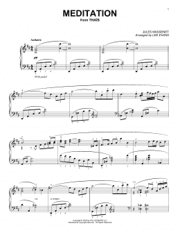 page one of Meditation (arr. Lee Evans) (Piano Solo)