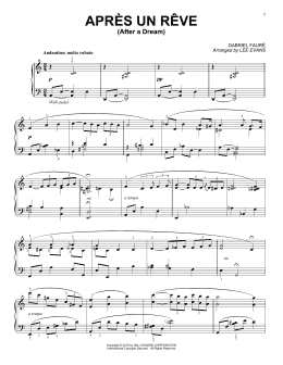 page one of Apres un reve (arr. Lee Evans) (Piano Solo)