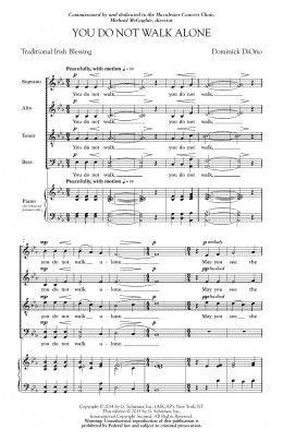 page one of You Do Not Walk Alone (SATB Choir)