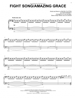 page one of Fight Song/Amazing Grace (Cello and Piano)