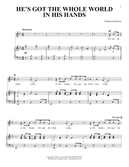 page one of He's Got The Whole World In His Hands (Piano & Vocal)