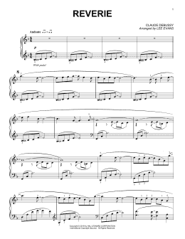 page one of Reverie (arr. Lee Evans) (Piano Solo)