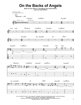 page one of On The Backs Of Angels (Bass Guitar Tab)