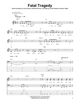 page one of Fatal Tragedy (Bass Guitar Tab)