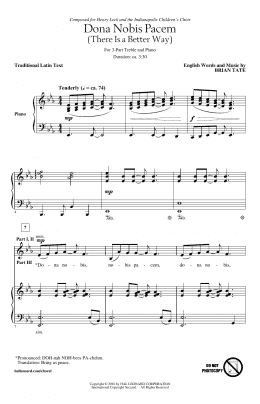 page one of Dona Nobis Pacem (There Is A Better Way) (3-Part Treble Choir)