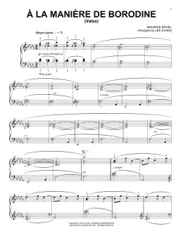 page one of La Manire De Borodine (Valse) (Piano Solo)
