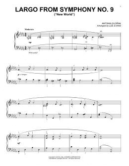page one of Largo From Symphony No. 9 ("New World") (arr. Lee Evans) (Piano Solo)
