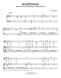 page one of Happiness (Piano & Vocal)