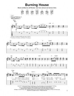 page one of Burning House (Easy Guitar Tab)
