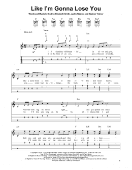 page one of Like I'm Gonna Lose You (Easy Guitar Tab)