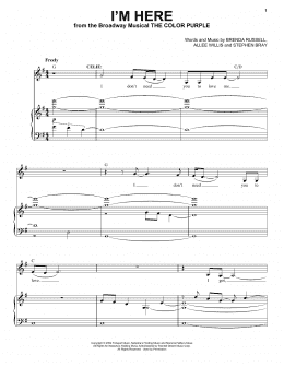 page one of I'm Here (Piano & Vocal)