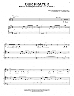 page one of Our Prayer (Piano & Vocal)