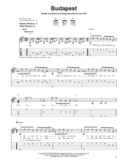 page one of Budapest (Easy Guitar Tab)